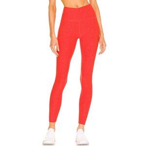 NWT Beyond Yoga High-Waisted Midi Crossover Leggings Red Flower